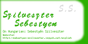 szilveszter sebestyen business card
